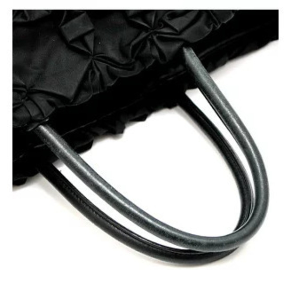 Prada Frill Tote Bag Handbag Black - Picture 5 of 7